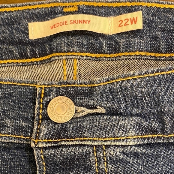 Levi’s 22W Wedgie Skinny Jeans Womens High Rise Stretch Plus Size Button Fly - Picture 9 of 14